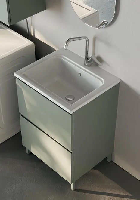 Lavanderia LG002 - Composizione Luxury Compab L 115+61,5 x P 37/51 cm 5 Composizione lavanderia LG002 Compab - tavoletta lavapanni