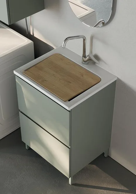 Lavanderia LG002 - Composizione Luxury Compab L 115+61,5 x P 37/51 cm 6 Composizione lavanderia LG002 Compab - tavoletta lavapanni