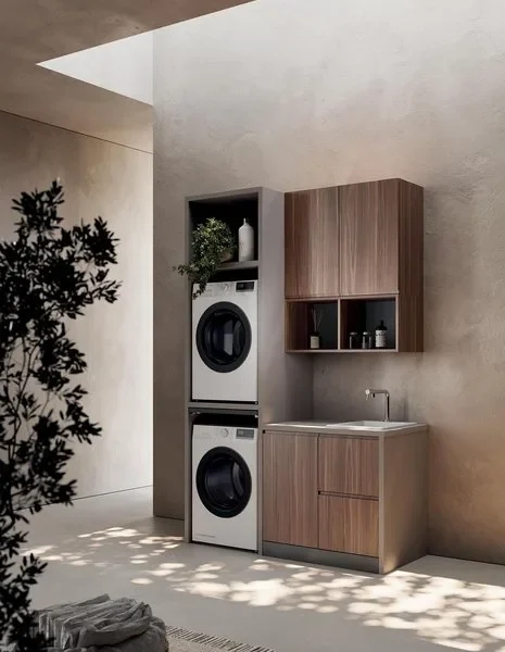 Composizione lavanderia LG013 Compab, finitura di design, mobile lavanderia moderno su misura