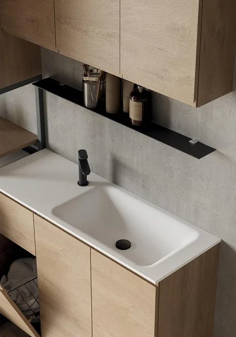 Lavanderia LG016 - Composizione Luxury Compab L 175,5 x P 38/20,8 cm 3 Composizione lavanderia LG016 Compab - dettaglio lavabo