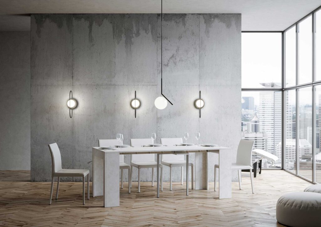 Consolle allungabile 90x42/198 cm Emy Small bianco spatolato