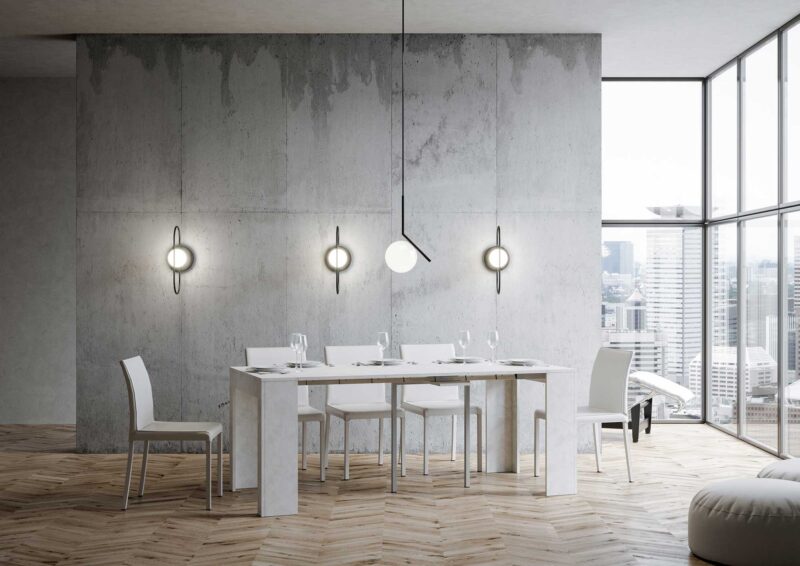 Consolle allungabile 90x42/198 cm Emy Small bianco spatolato