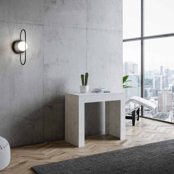 Consolle allungabile 90x42/198 cm Emy Small bianco spatolato