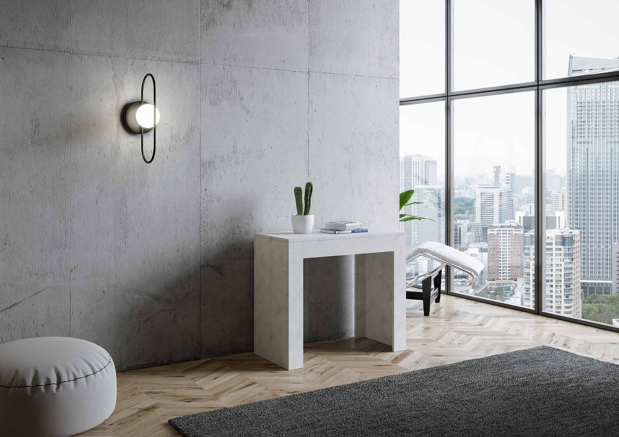 Consolle allungabile 90x42/302 cm Emy bianco spatolato 1 Consolle allungabile 90x42/198 cm Emy Small bianco spatolato