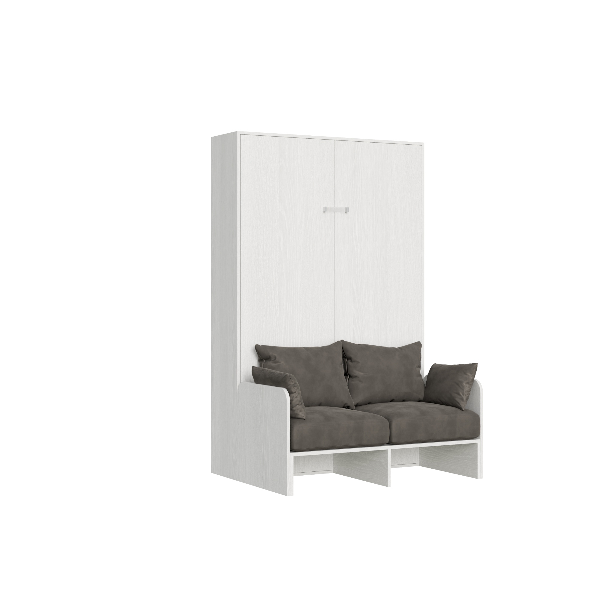 Letto matrimoniale francese a scomparsa 140 Kentaro con divano bianco frassino, grigio L.153,6 P.105,2 H.210,5 cm (aperto P.215 cm) 6 Letto matrimoniale francese a scomparsa 140 Kentaro con divano bianco frassino, grigio