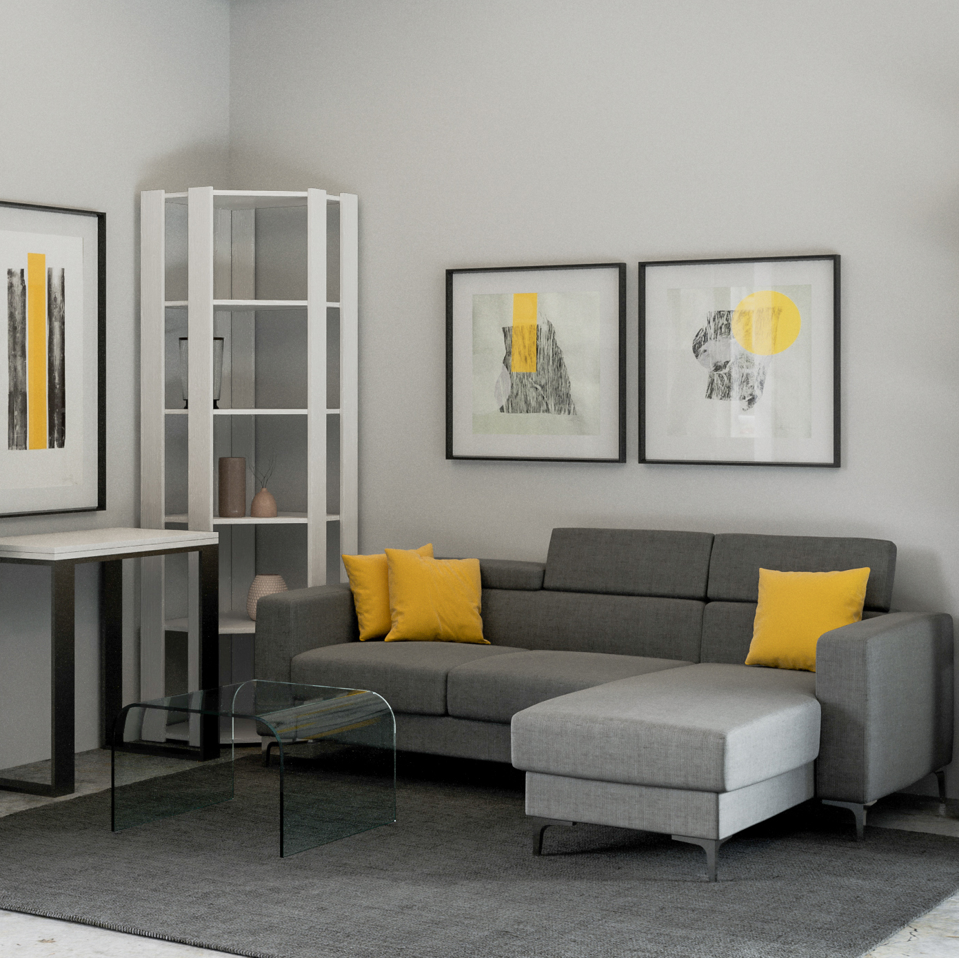 Libreria Kato Angolo B bianco frassino 6R 4 Fasce lunghe + 2 fasce retro L.60,3 P.60,3 H.205 cm 1 Libreria Kato Angolo B bianco frassino 6R 4 Fasce lunghe + 2 fasce retro