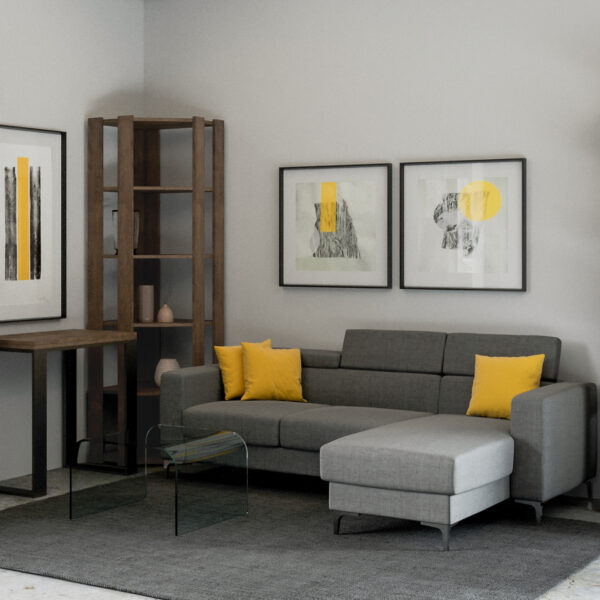 Libreria Kato Angolo B noce 6R 4 Fasce lunghe + 2 fasce retro