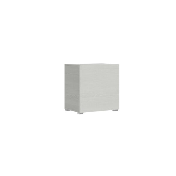 Base a terra Isoka L.60 H.60 P.39,2 con piedini sx-dx Bianco Frassino