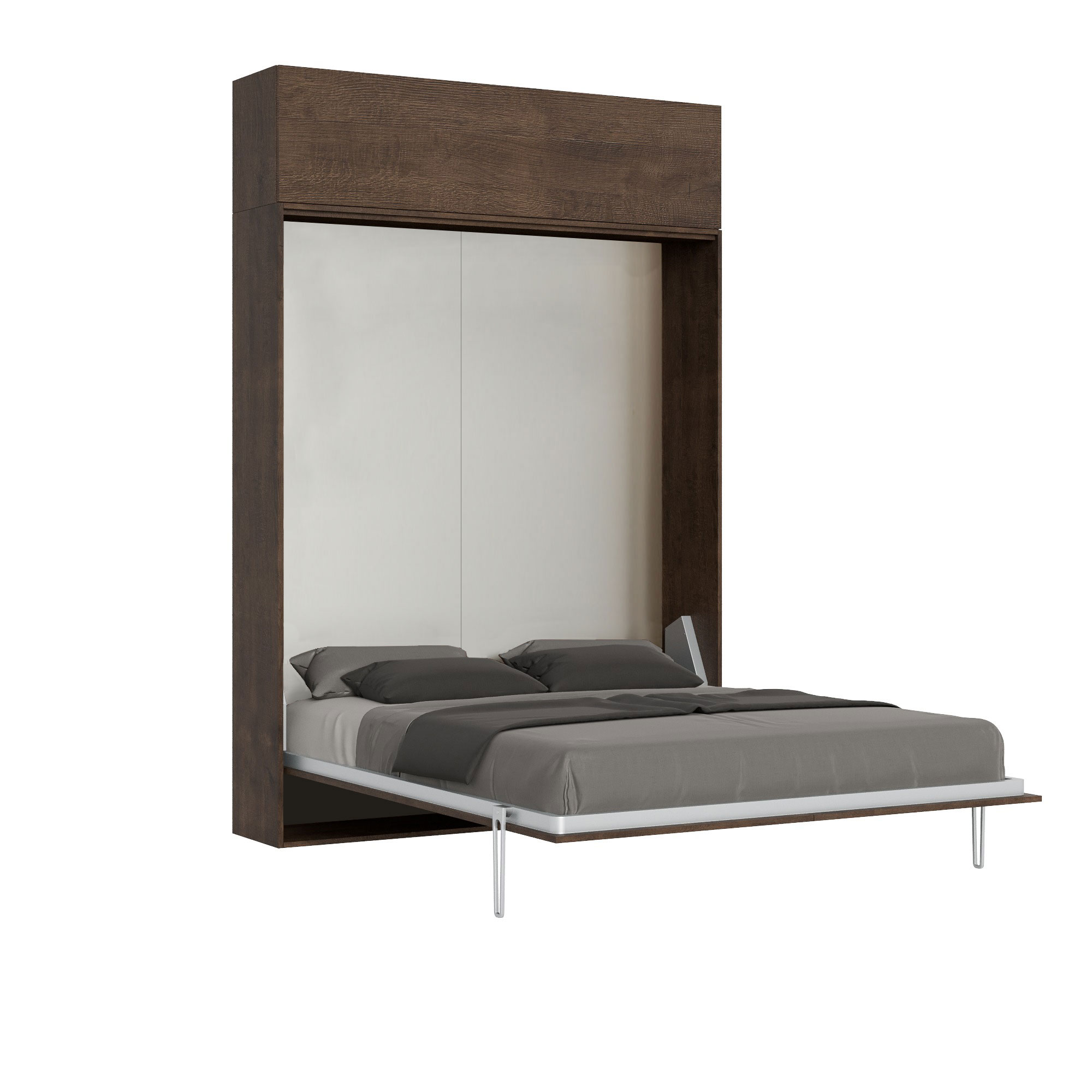 Letto matrimoniale a scomparsa 160 Kentaro con pensile noce L.173,6 P.39,2 H.250,5 cm (aperto P.215 cm) 5 Letto matrimoniale a scomparsa 160 Kentaro con pensile noce