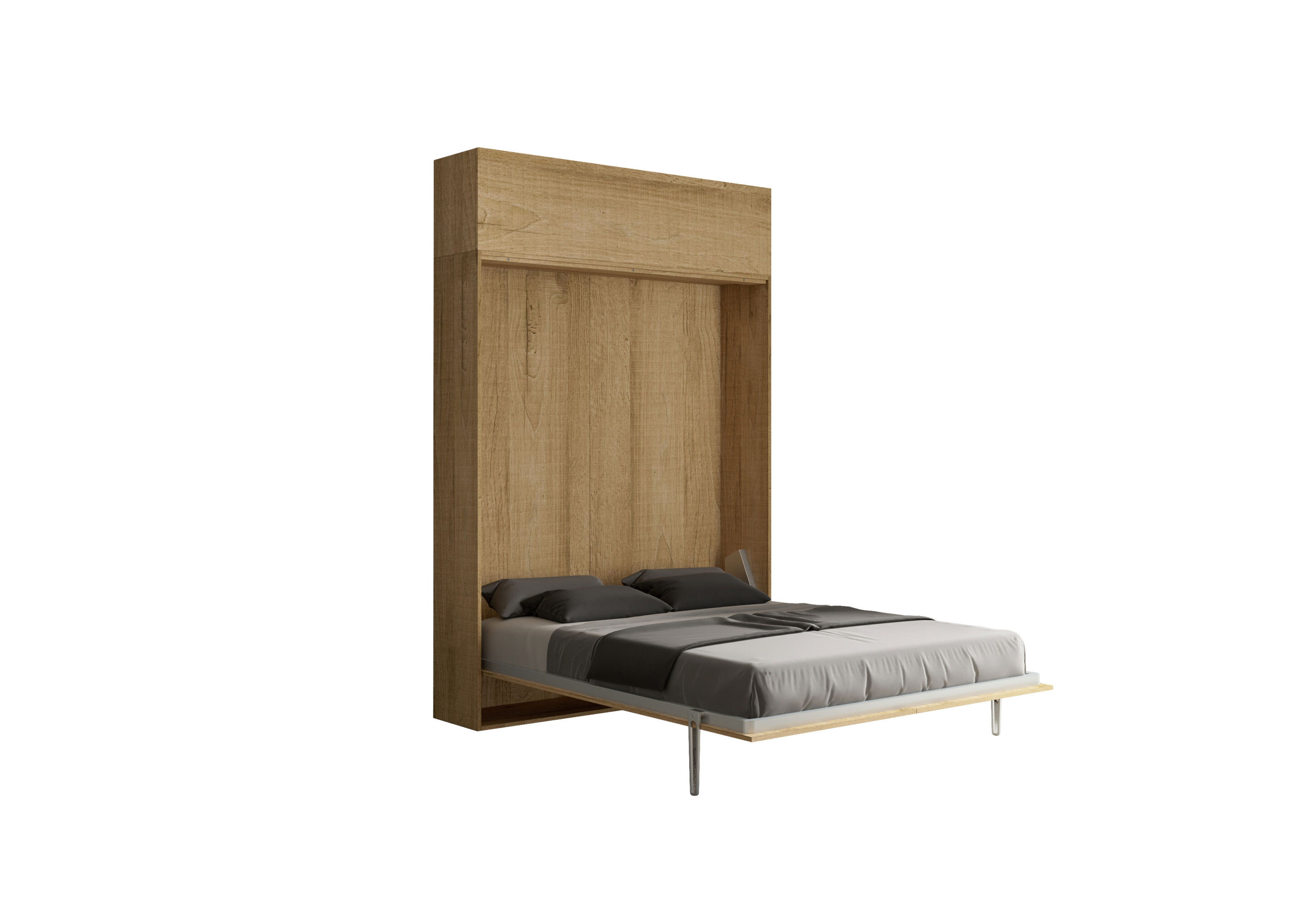 Letto matrimoniale a scomparsa 160 Kentaro con pensile quercia natura L.173,6 P.39,2 H.250,5 cm (aperto P.215 cm) 5 Letto matrimoniale a scomparsa 160 Kentaro con pensile quercia natura