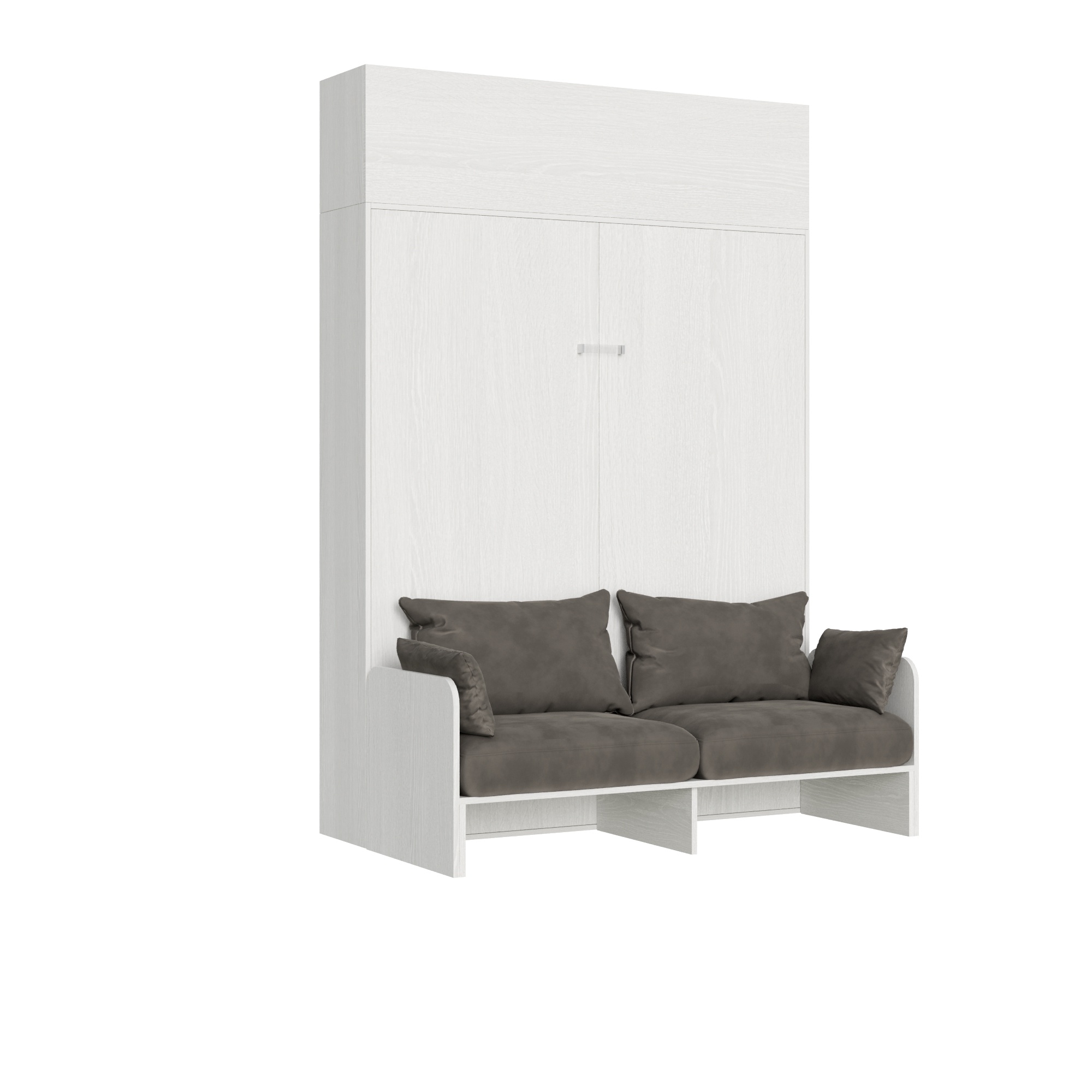 Letto matrimoniale a scomparsa 160 Kentaro con divano e pensile bianco frassino, grigio L.173,6 P.105,2 H.250,5 cm (aperto P.215 cm) 5 Letto matrimoniale a scomparsa 160 Kentaro con divano e pensile bianco frassino, grigio