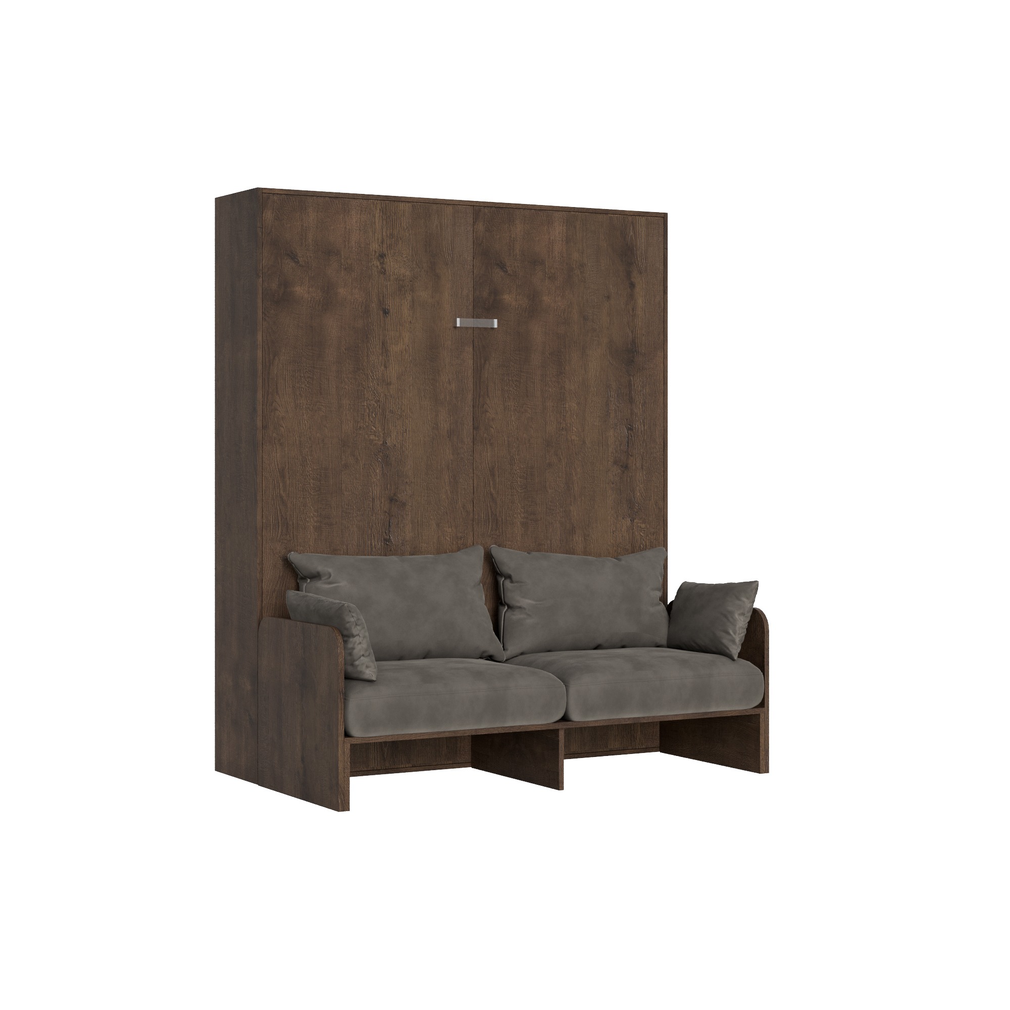 Letto matrimoniale a scomparsa 160 Kentaro con divano noce, grigio L.173,6 P.105,2 H.210,5 cm (aperto P.215 cm) 6 Letto matrimoniale a scomparsa 160 Kentaro con divano noce, grigio