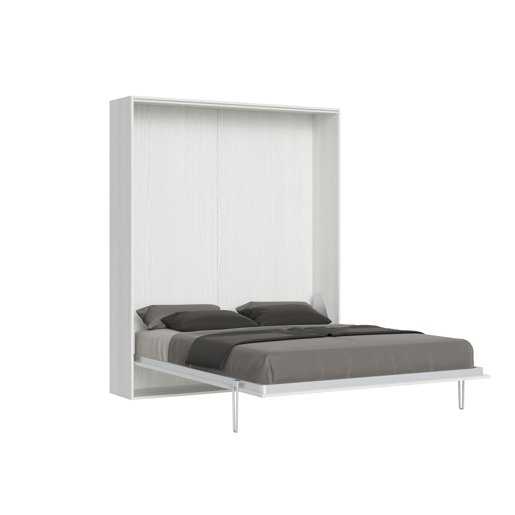 Letto matrimoniale a scomparsa 160 Kentaro bianco frassino L.173,6 P.39,2 H.210,5 cm (aperto P.215 cm) 4 Letto matrimoniale a scomparsa 160 Kentaro bianco frassino