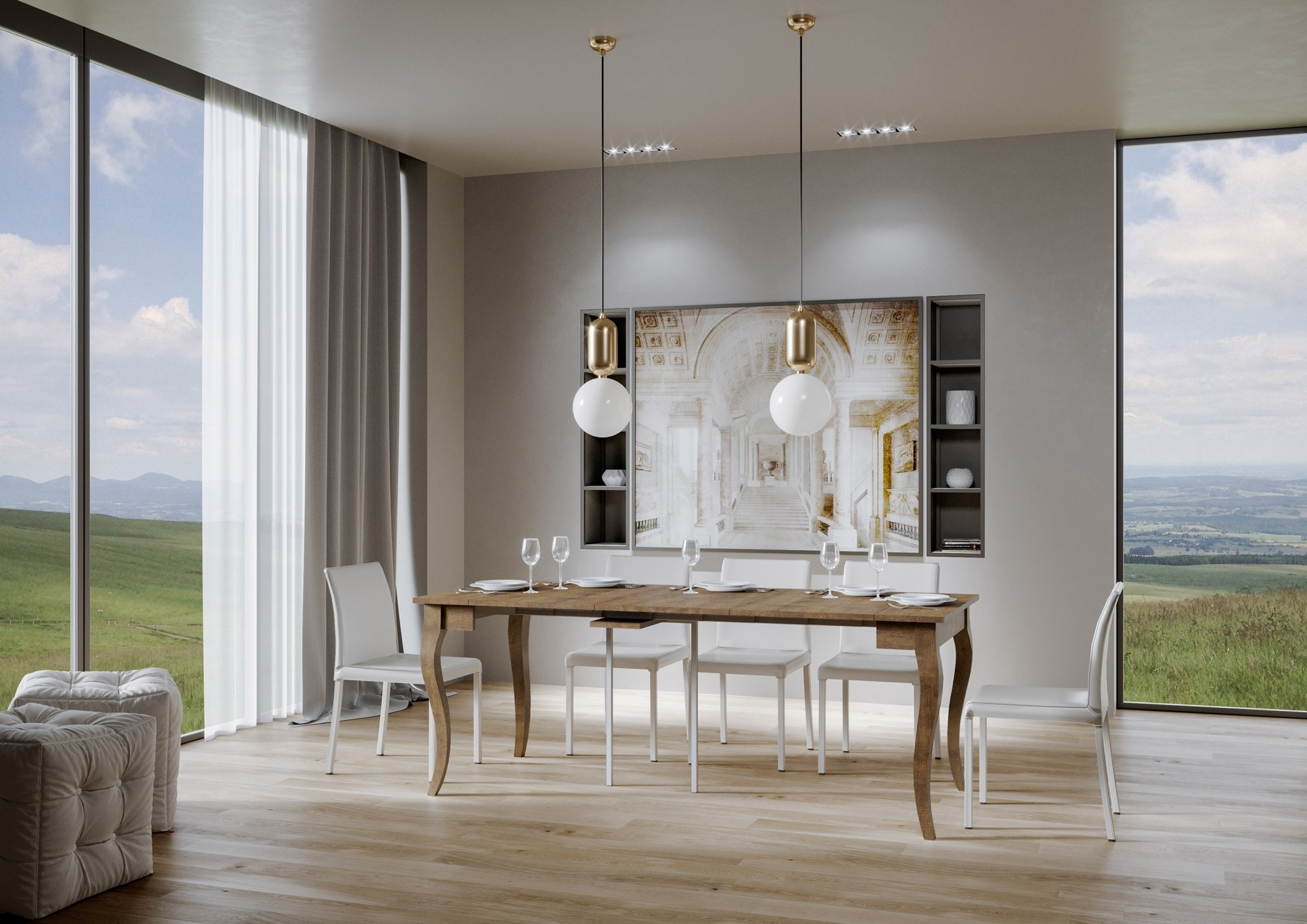 Consolle allungabile 90x48/204 cm Olanda Small noce 2 Consolle allungabile 90x48/204 cm Olanda Small noce