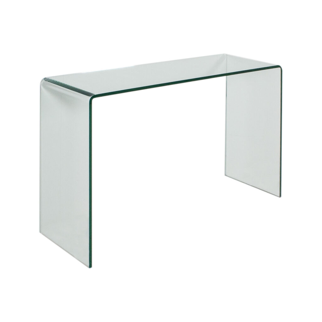 Consolle Smalle in vetro curvato 100x40x80 cm