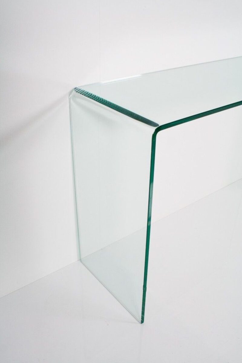 Consolle Smalle in vetro curvato 80x40x80 cm