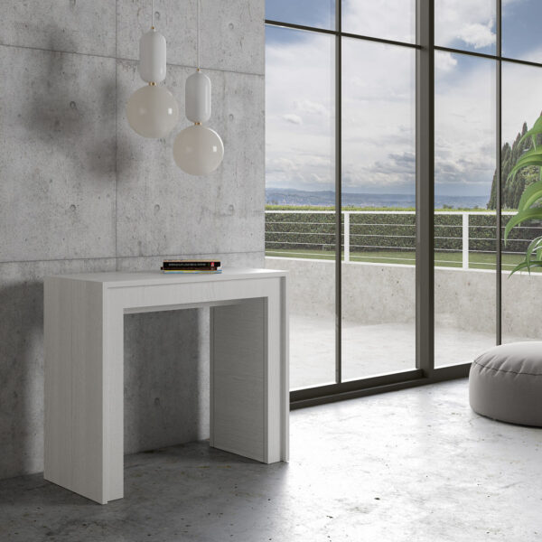Consolle allungabile 90x42/198 cm Mia Small bianco frassino