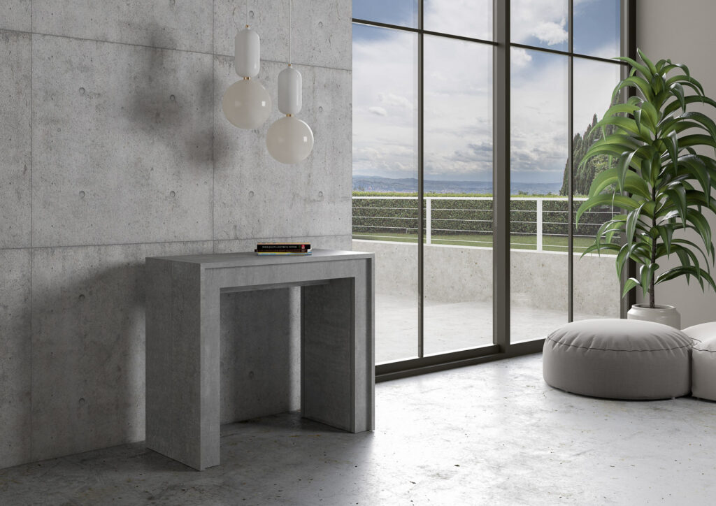 Consolle allungabile 90x42/198 cm Mia Small cemento
