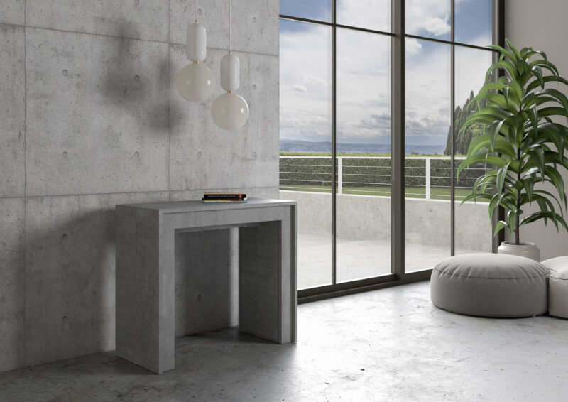 Consolle allungabile 90x42/198 cm Mia Small cemento