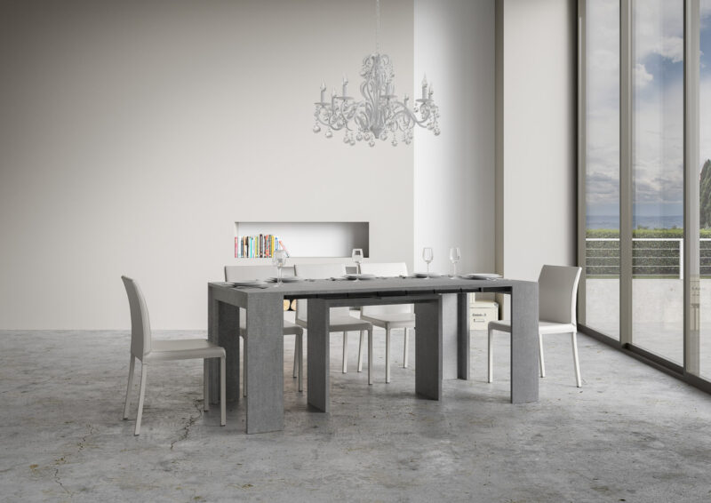 Consolle allungabile 90x42/198 cm Mia Small cemento