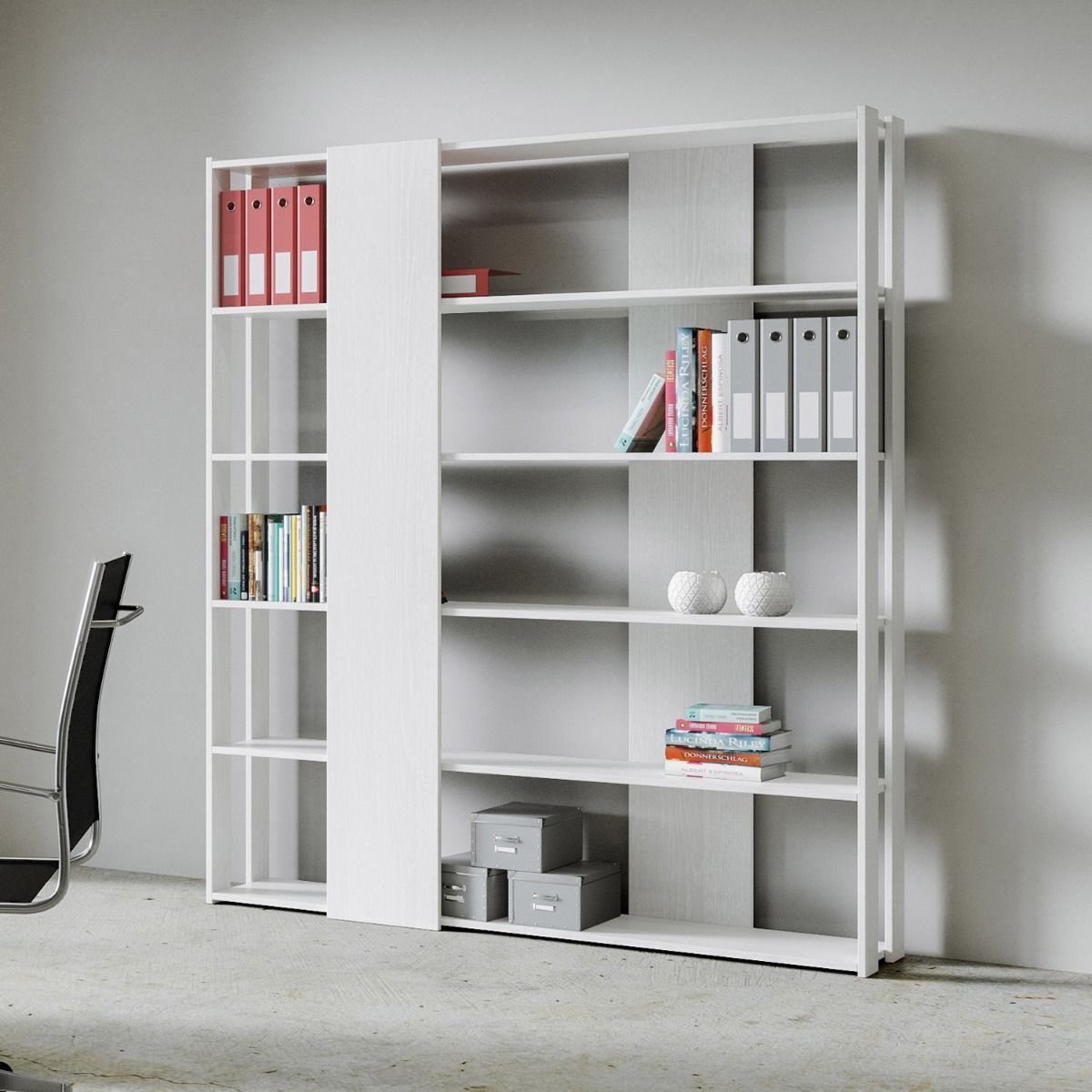 Libreria a giorno Kato B bianco frassino L.178 P.36 H.204 cm 2 Libreria a giorno Kato B bianco frassino