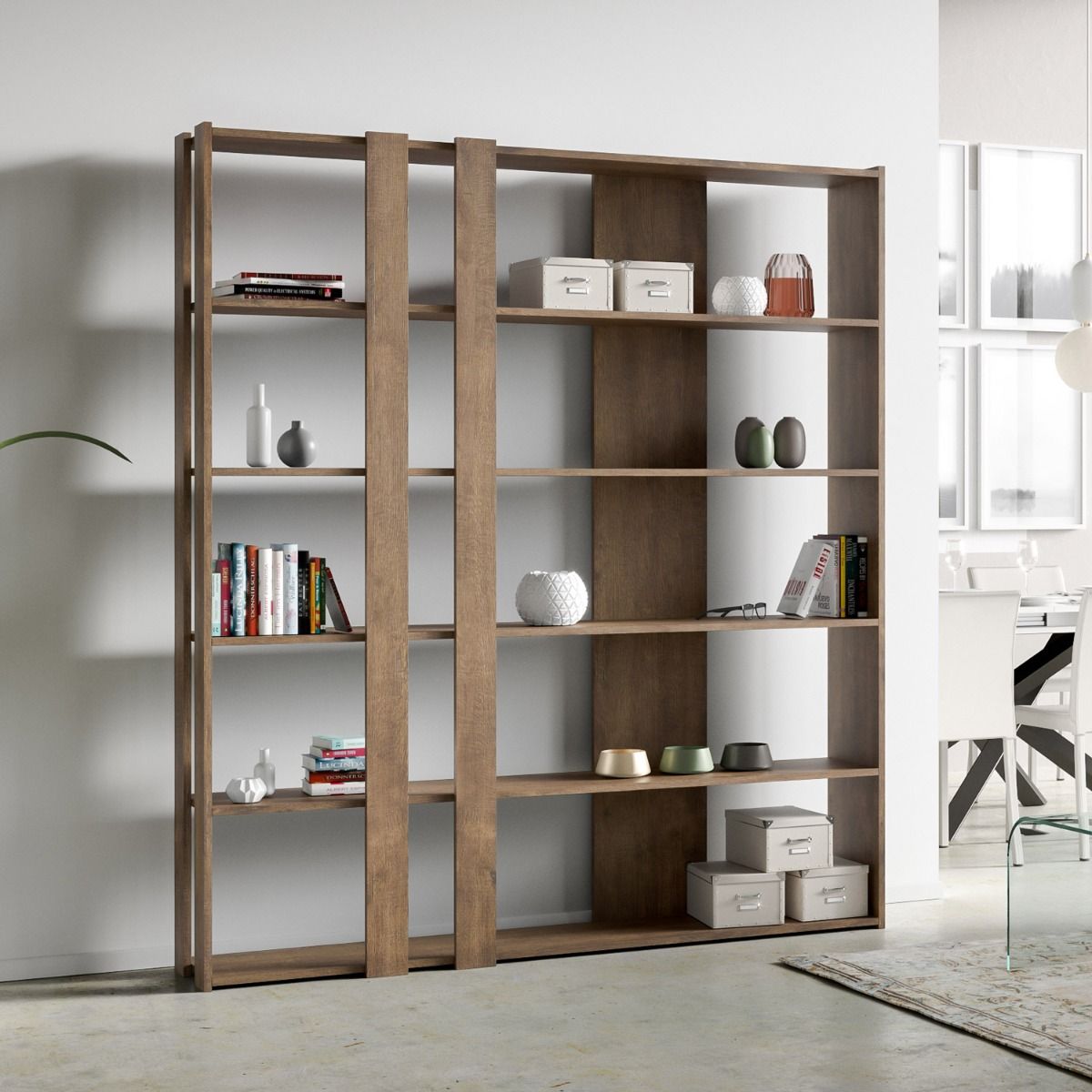 Libreria a giorno Kato C noce L.178 P.36 H.204 cm 2 Libreria a giorno Kato C noce