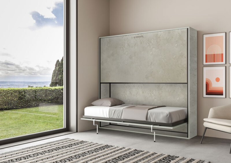 Letto doppio a scomparsa Kando cashmere