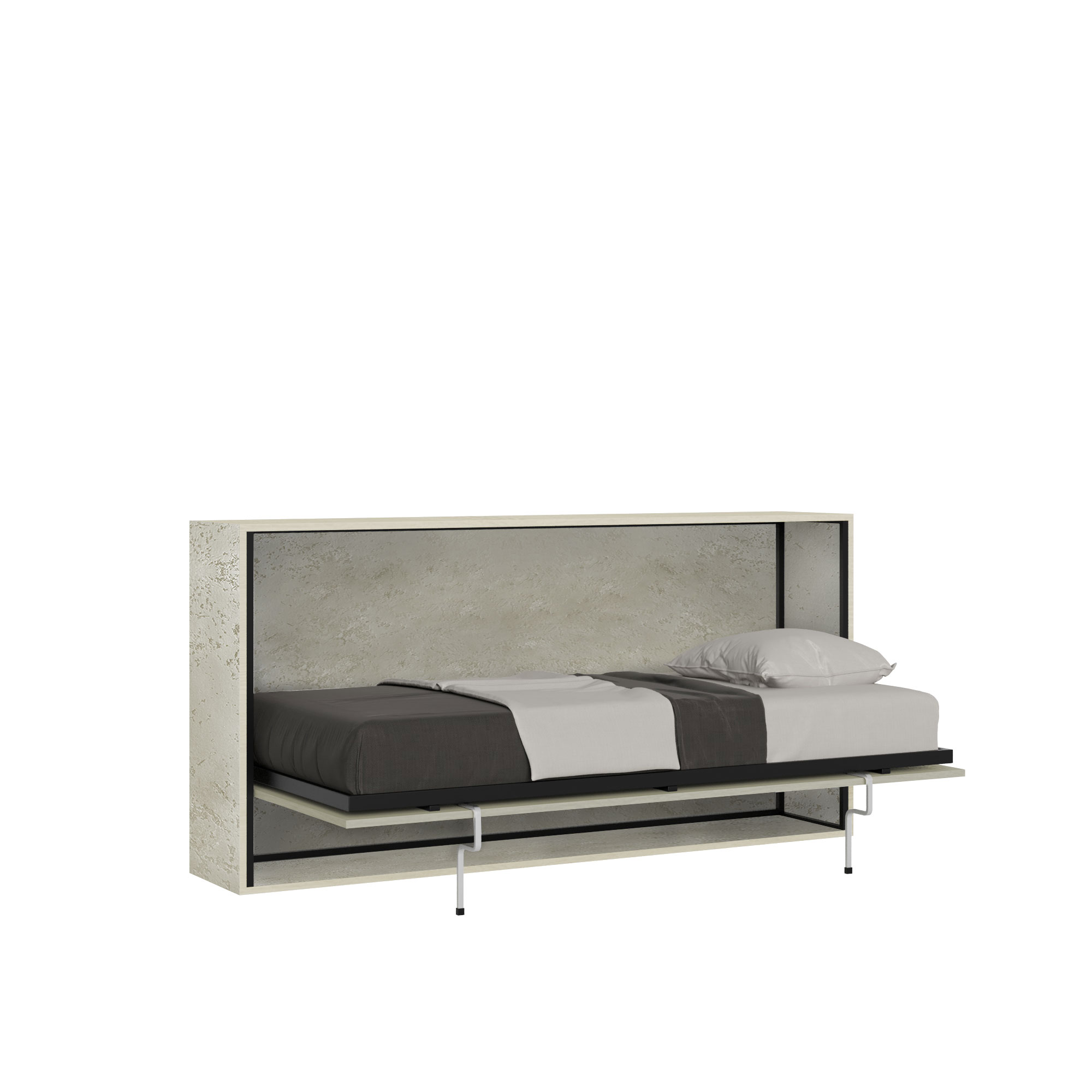 Letto singolo a scomparsa Kando con materasso cashmere L.199,9 P.39,2 H.97,4 cm (aperto P.106 cm) 4 Letto singolo a scomparsa Kando cashmere