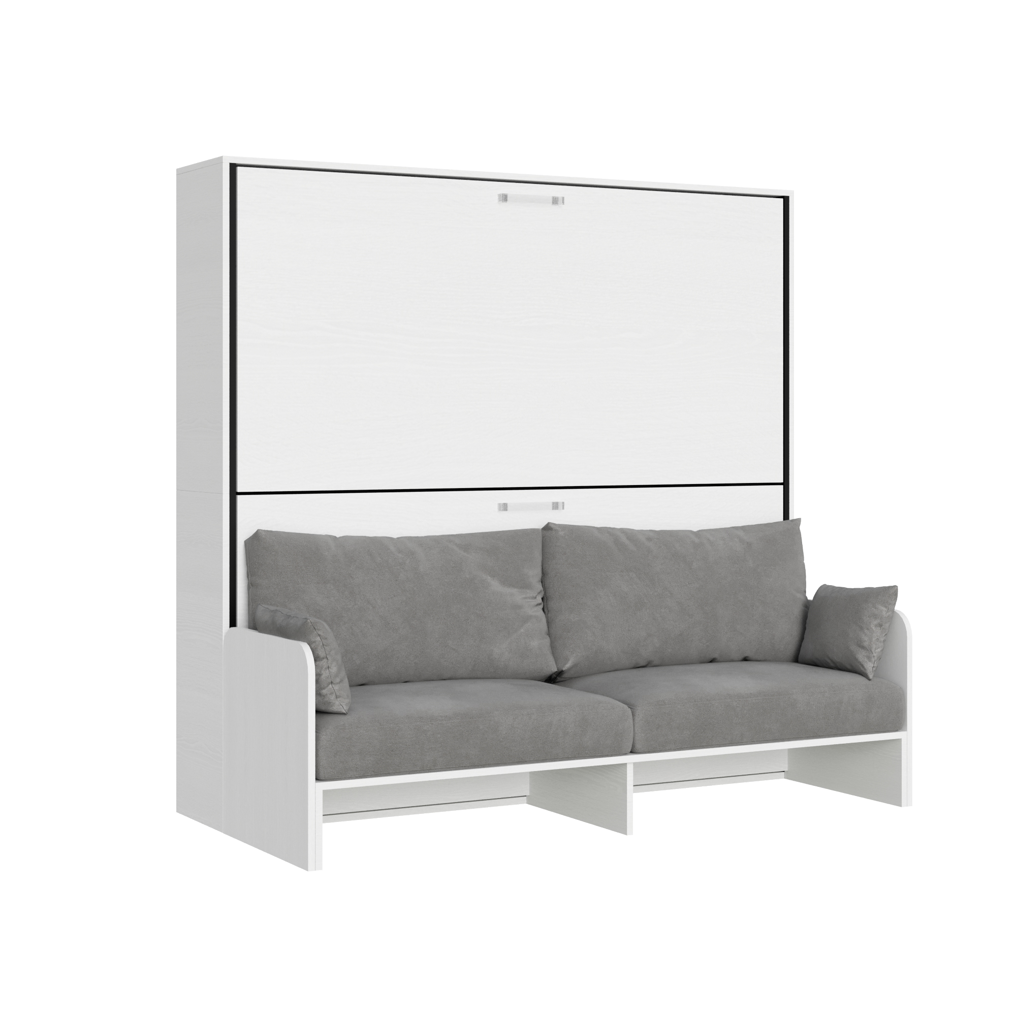 Letto doppio a scomparsa Kando con divano bianco frassino, grigio L.199,9 P.103,2 H.190,8 cm (aperto P.106 cm) 7 Letto doppio a scomparsa Kando con divano bianco frassino, grigio