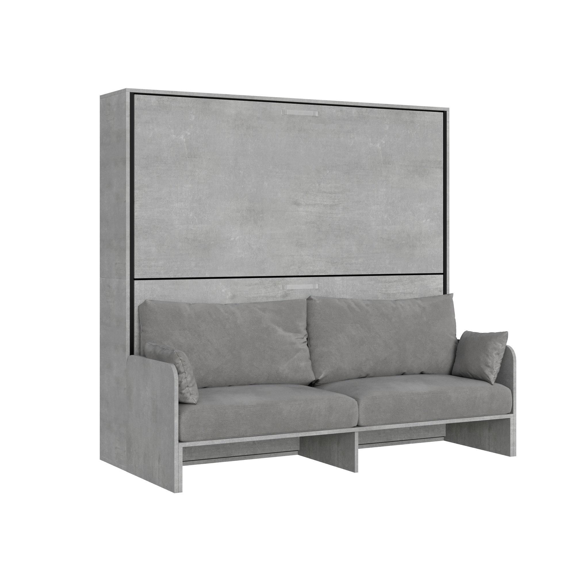 Letto doppio a scomparsa Kando con divano con materassi cemento, grigio L.199,9 P.103,2 H.190,8 cm (aperto P.106 cm) 7 Letto doppio a scomparsa Kando con divano cemento, grigio