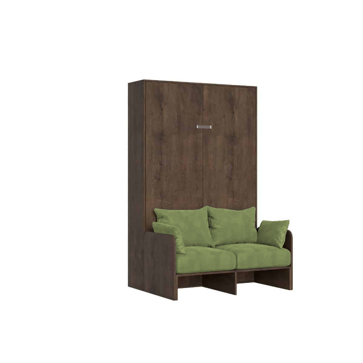 Letto matrimoniale francese a scomparsa 140 Kentaro con divano noce, verde L.153,6 P.105,2 H.210,5 cm (aperto P.215 cm) 6 Letto matrimoniale francese a scomparsa 140 Kentaro con divano noce, verde