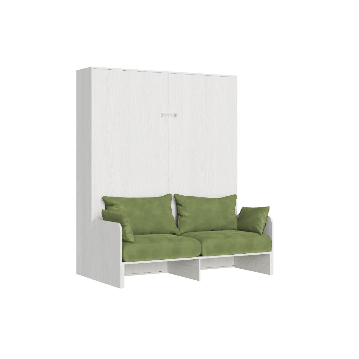 Letto matrimoniale a scomparsa 160 Kentaro con divano bianco frassino, verde L.173,6 P.105,2 H.210,5 cm (aperto P.215 cm) 6 Letto matrimoniale a scomparsa 160 Kentaro con divano bianco frassino, verde