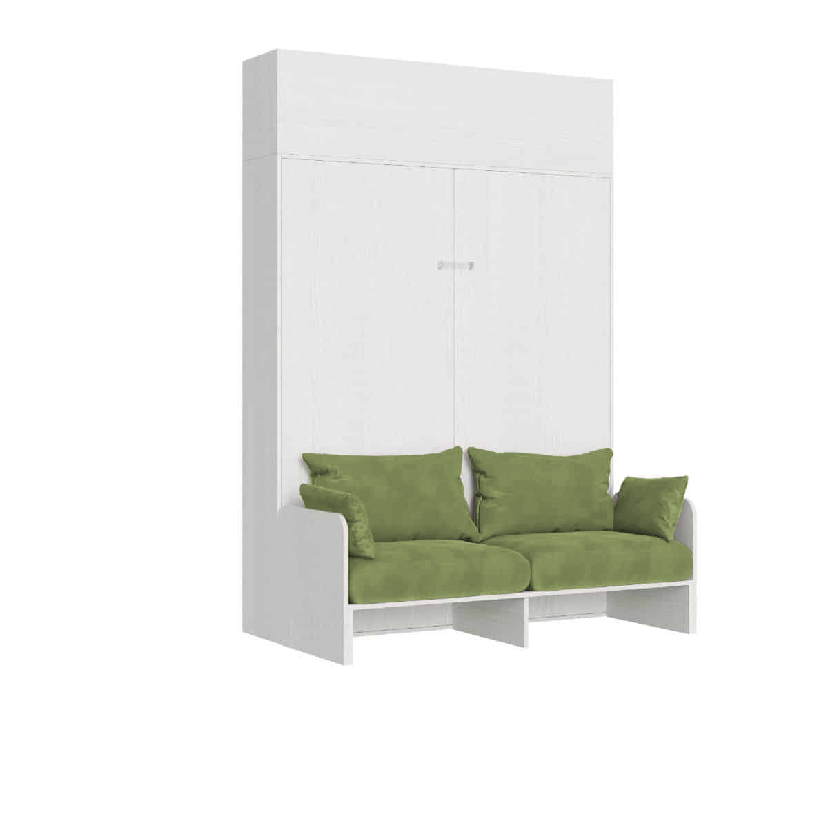 Letto matrimoniale a scomparsa 160 Kentaro con divano e pensile bianco frassino, verde L.173,6 P.105,2 H.250,5 cm (aperto P.215 cm) 5 Letto matrimoniale a scomparsa 160 Kentaro con divano e pensile bianco frassino, verde