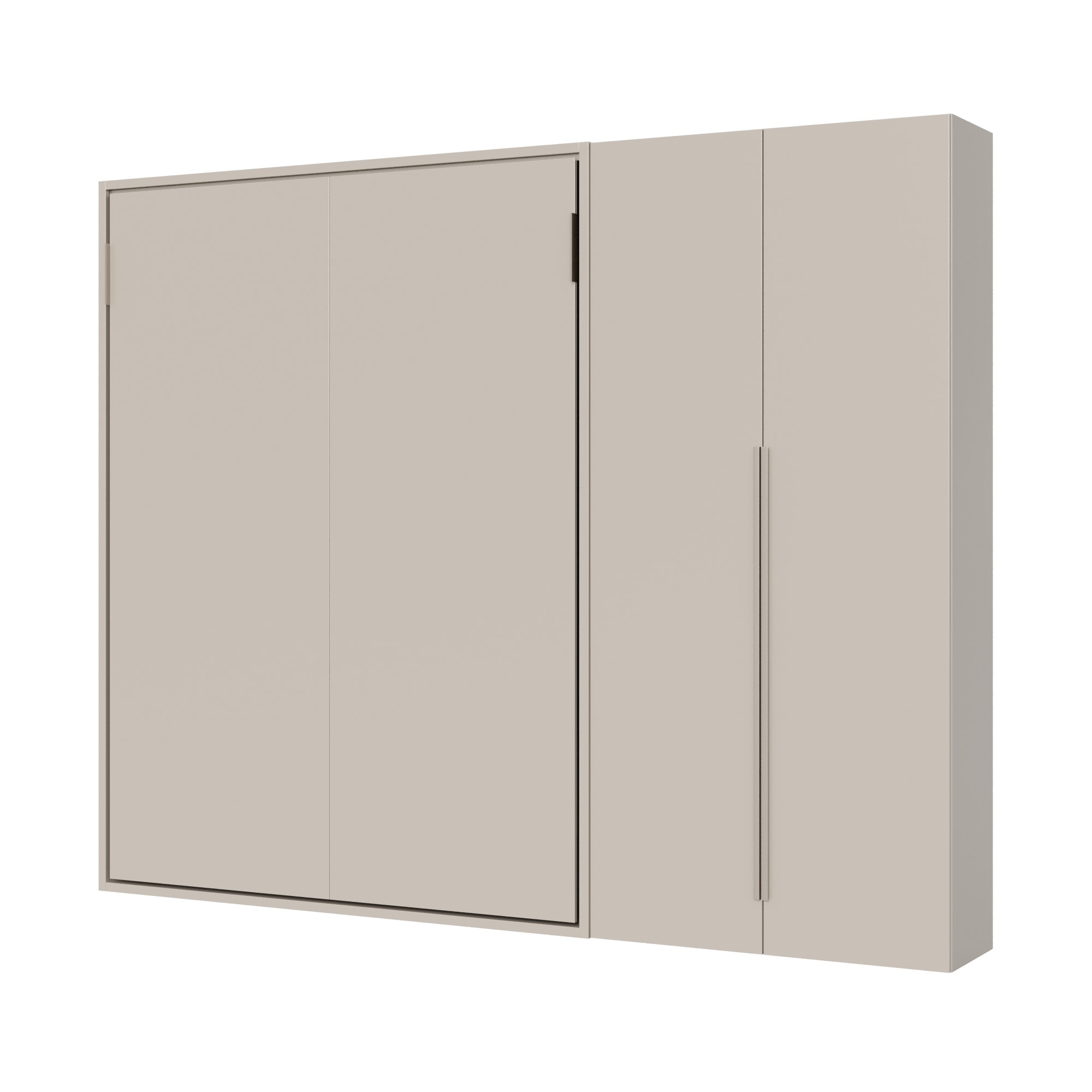Letto matrimoniale francese a scomparsa 140 Versia con armadio dx 2 ante argilla L.255,2 P.40,5 H.218,3 cm (aperto P.224 cm) 7 Letto matrimoniale a scomparsa 160 Versia con armadio dx 2 ante argilla