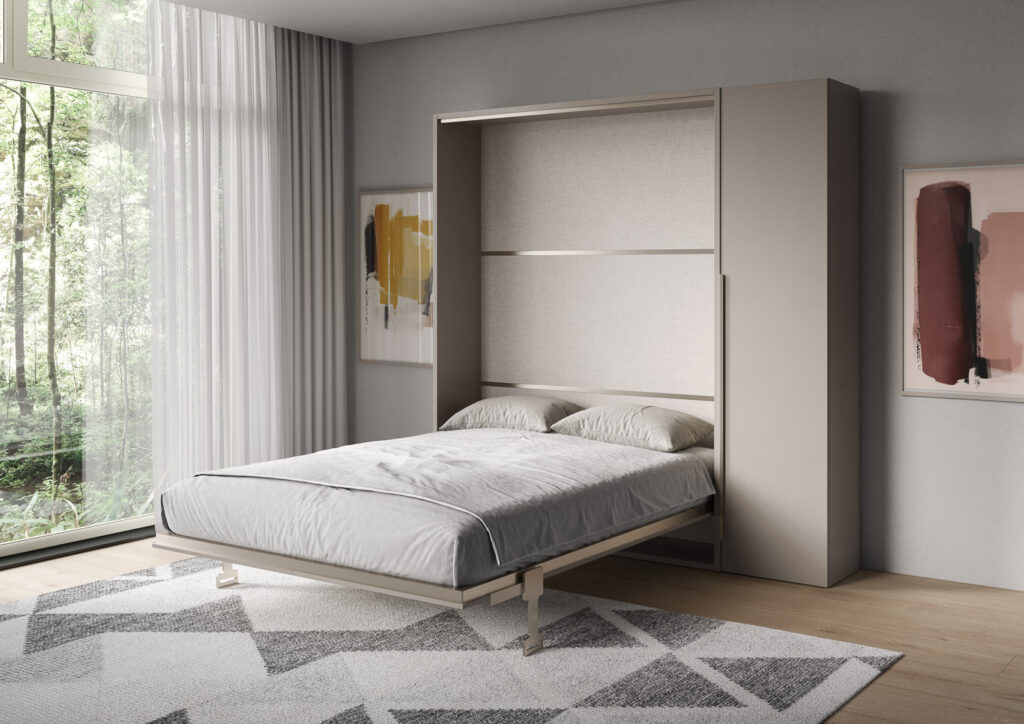 Letto matrimoniale a scomparsa 160 Versia con armadio 1 anta dx argilla