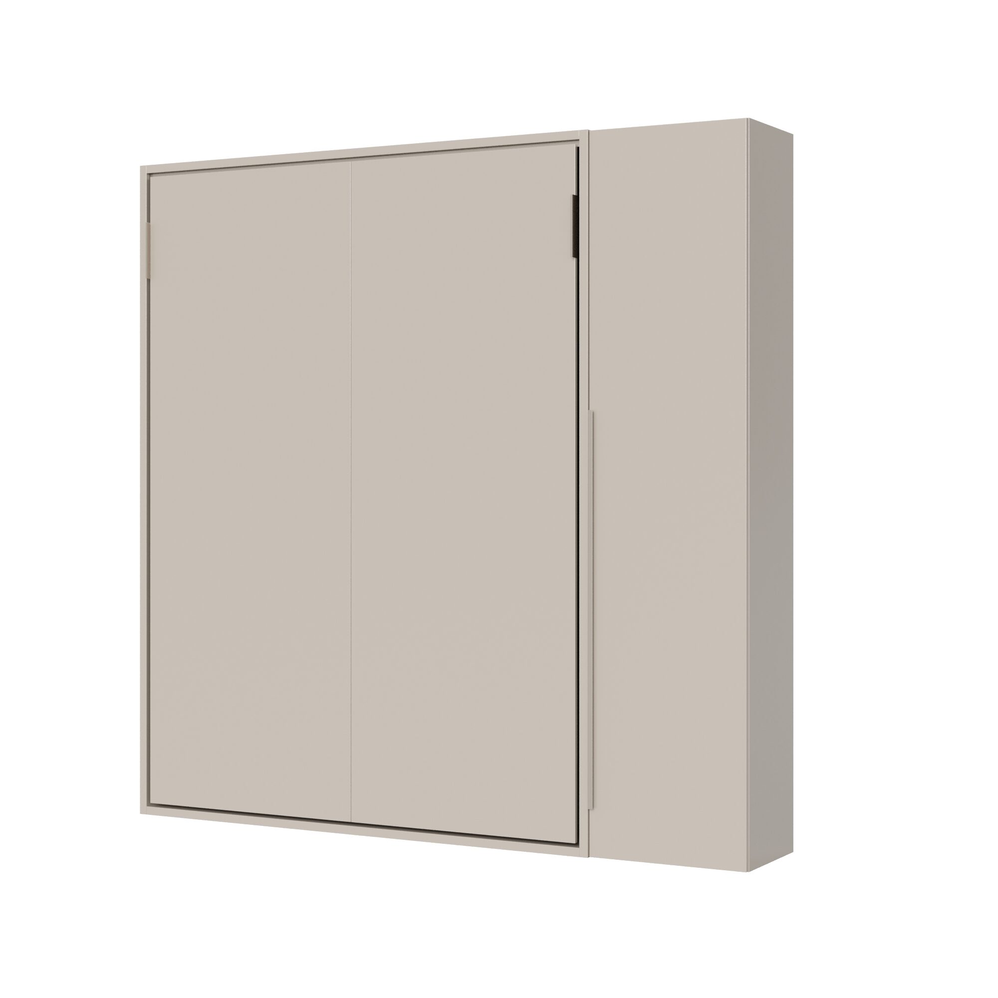 Letto matrimoniale francese a scomparsa 140 Versia con armadio 1 anta dx argilla L.205,2 P.40,5 H.218,3 cm (aperto P.224 cm) 7 Letto matrimoniale a scomparsa 160 Versia con armadio 1 anta dx argilla
