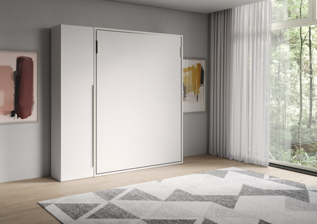 Letto matrimoniale a scomparsa 160 Versia con armadio 1 anta sx bianco
