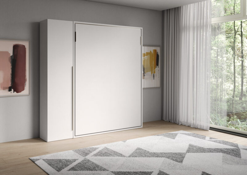 Letto matrimoniale a scomparsa 160 Versia con armadio 1 anta sx bianco