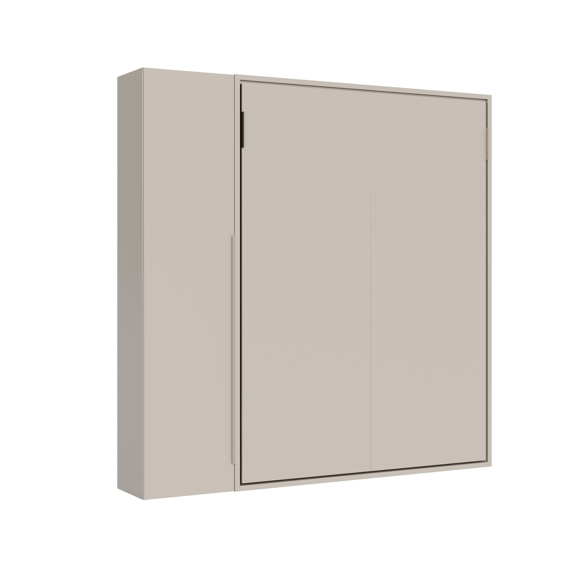 Letto matrimoniale francese a scomparsa 140 Versia con armadio 1 anta sx argilla L.205,2 P.40,5 H.218,3 cm (aperto P.224 cm) 7 Letto matrimoniale a scomparsa 160 Versia con armadio 1 anta sx argilla