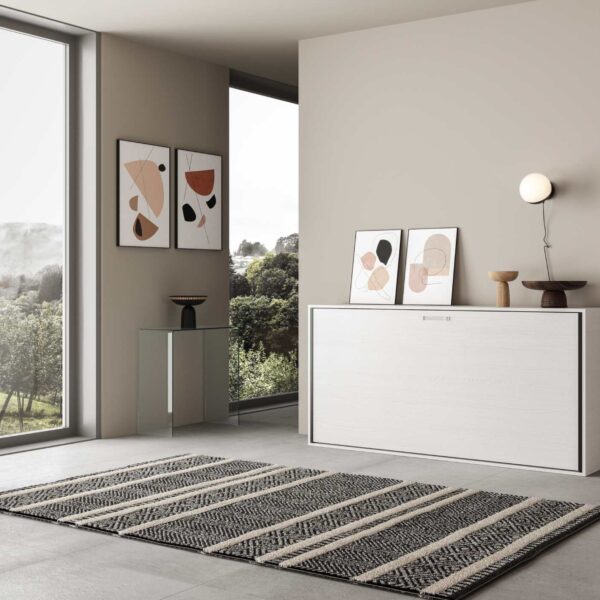 Letto singolo a scomparsa Kando bianco frassino
