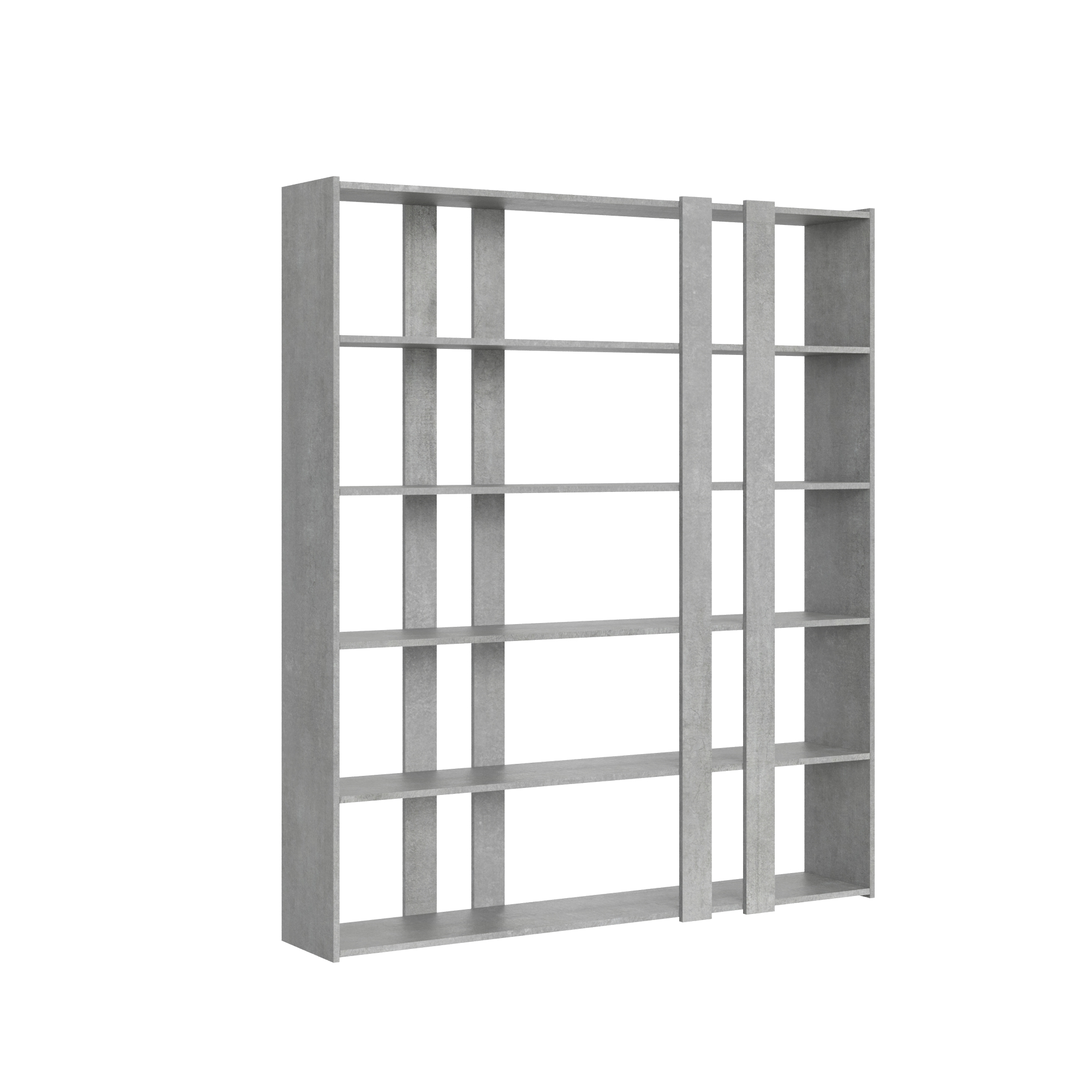 Libreria a giorno Kato A cemento L.178 P.36 H.204 cm 4 Libreria a giorno Kato A cemento