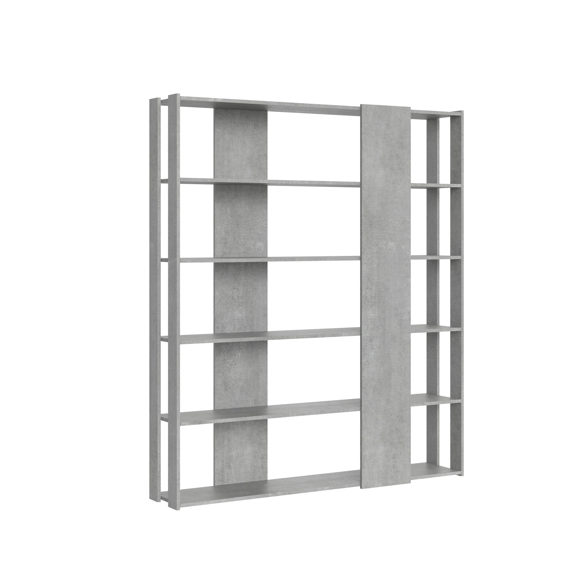 Libreria a giorno Kato B cemento L.178 P.36 H.204 cm 4 Libreria a giorno Kato B cemento