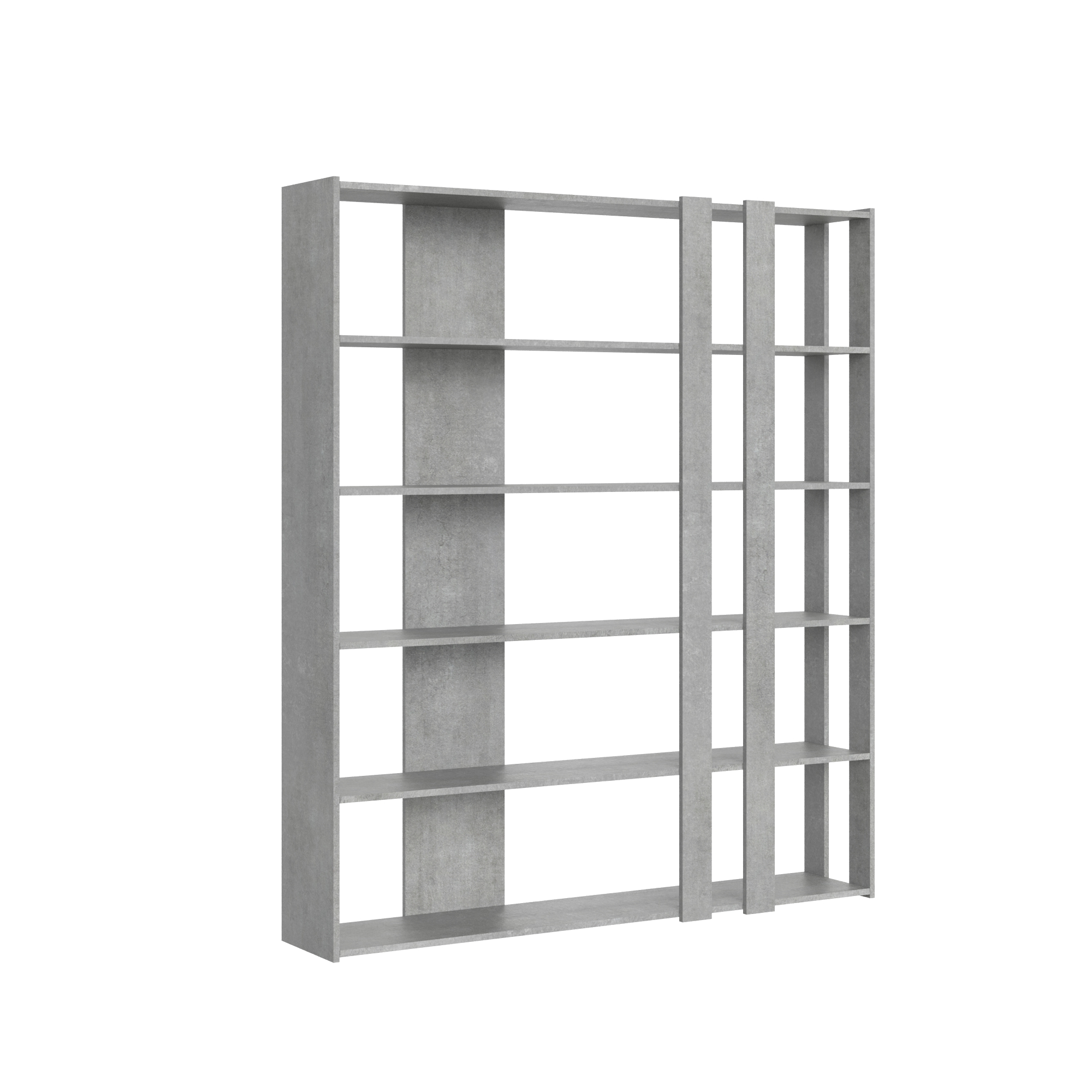 Libreria a giorno Kato C cemento L.178 P.36 H.204 cm 4 Libreria a giorno Kato C cemento