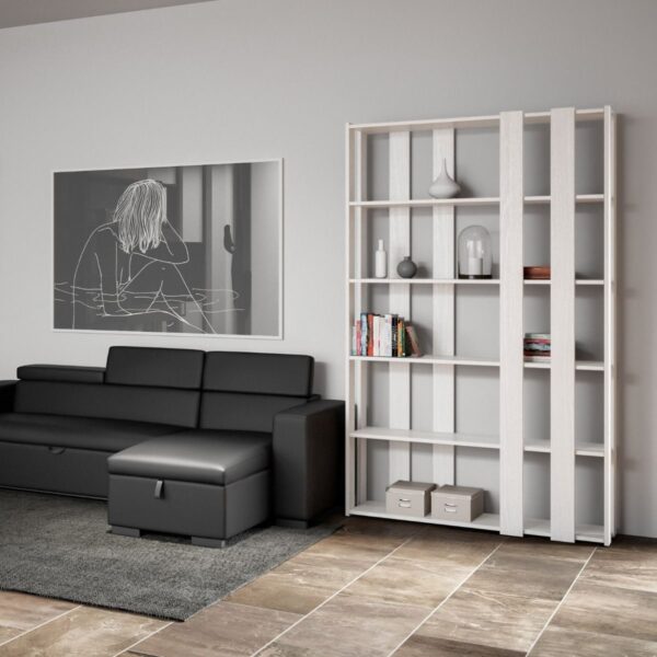 Libreria a giorno Kato Small E bianco frassino