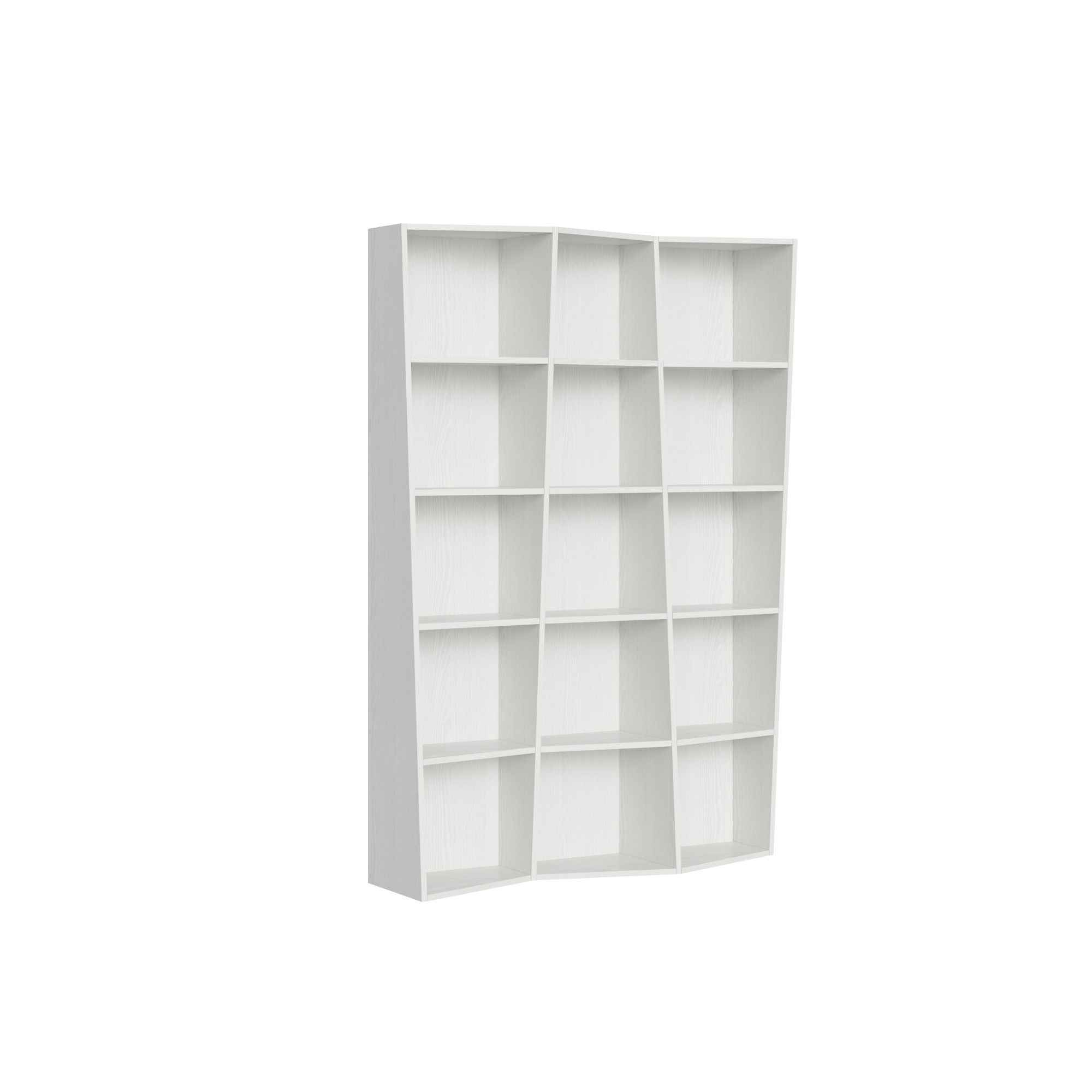 Libreria moderna Trek 3 elementi bianco frassino L.137 P.35 H.200 cm 3 Libreria moderna Trek 3 elementi bianco frassino