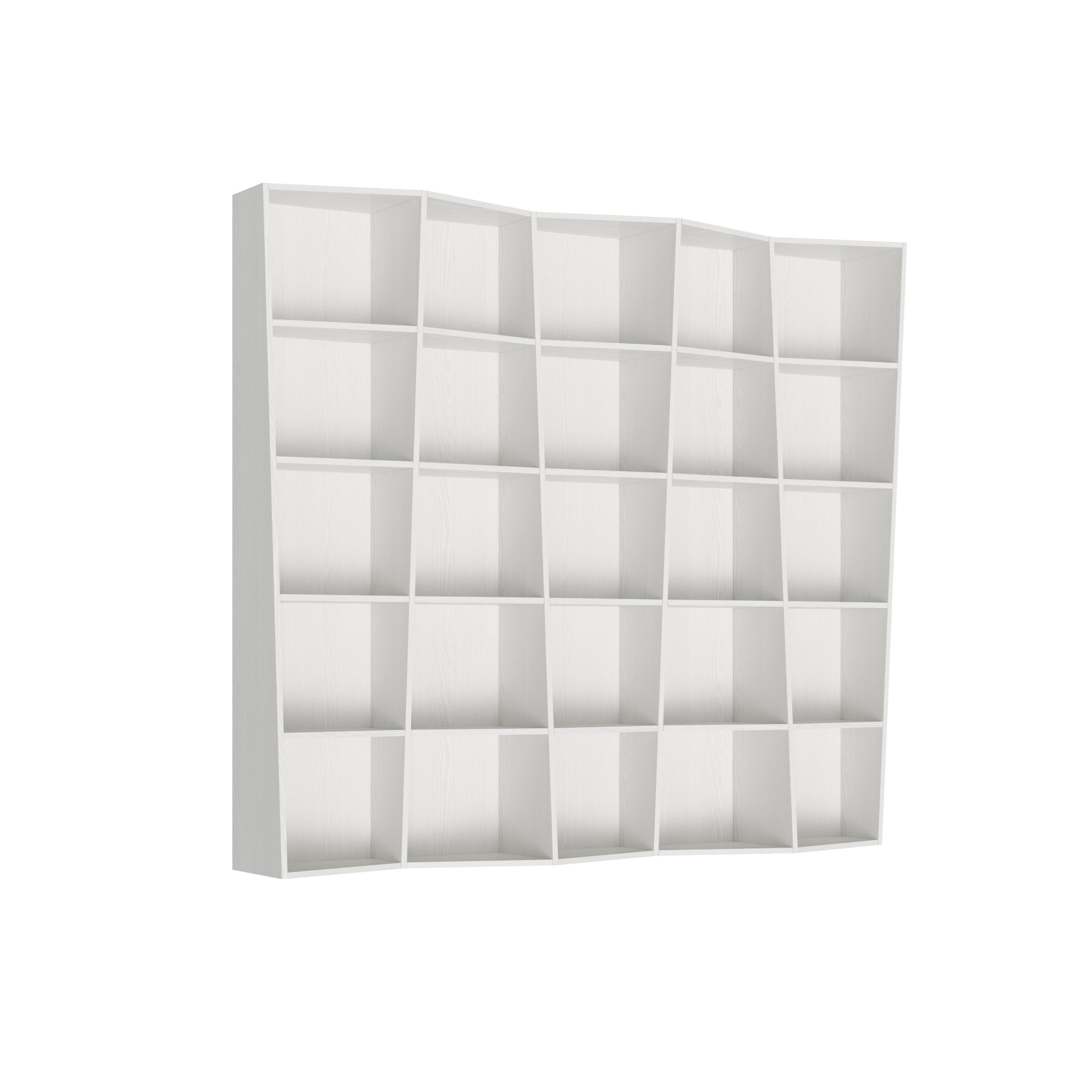 Libreria moderna Trek 5 elementi bianco frassino L.227 P.35 H.200 cm 3 Libreria moderna Trek 5 elementi bianco frassino