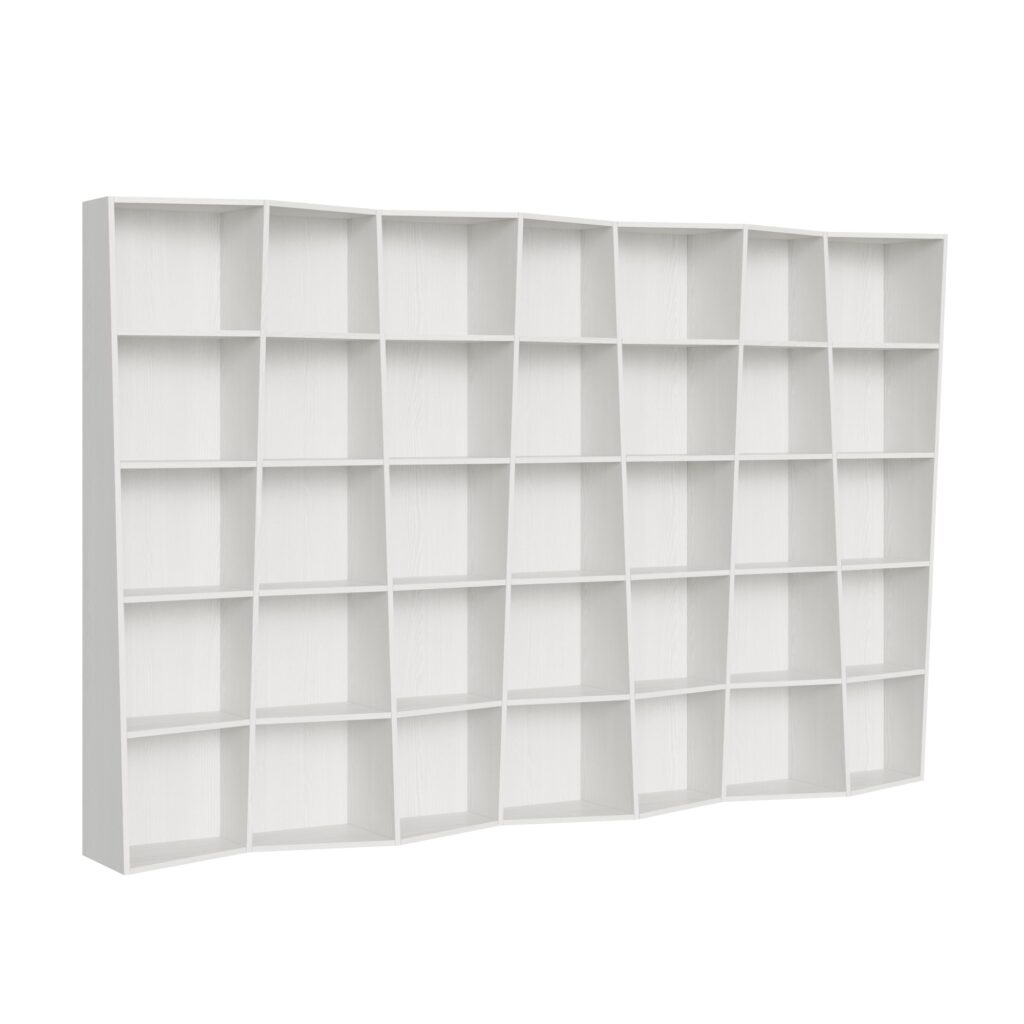 Libreria moderna Trek 7 elementi bianco frassino