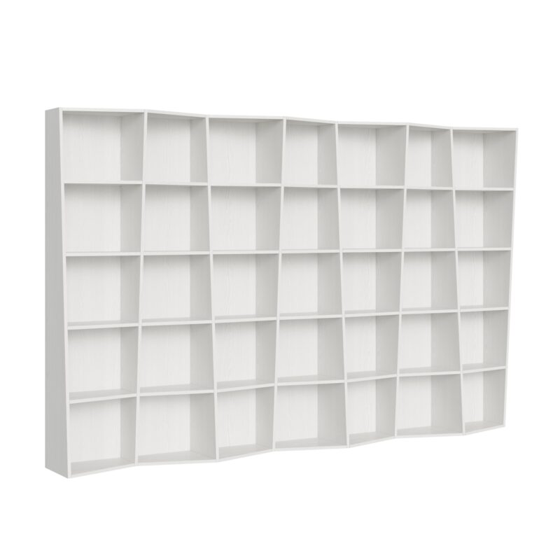 Libreria moderna Trek 7 elementi bianco frassino