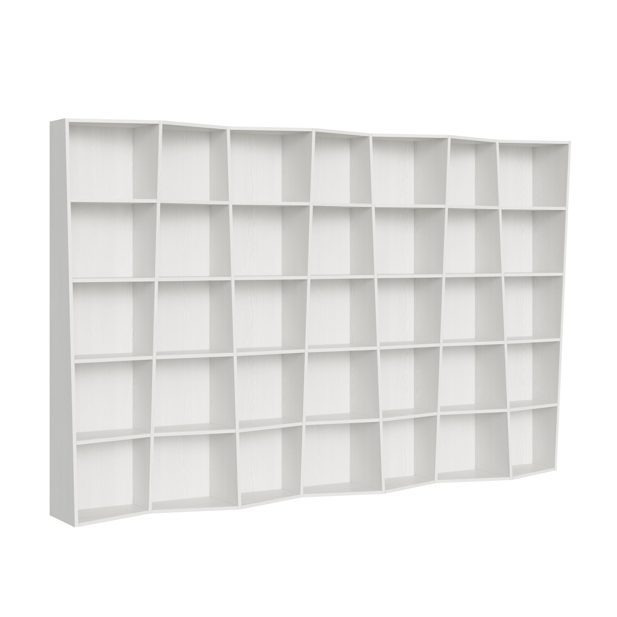Libreria moderna Trek 7 elementi bianco frassino L.317 P.35 H.200 cm 3 Libreria moderna Trek 7 elementi bianco frassino