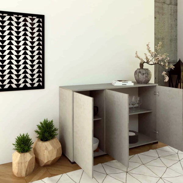 Madia moderna 3 ante 130x40x83 cm Lumina cashmere